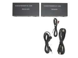 Extensor Kvm 4k Ultra Hd A Través De Cat5e/6 De 120 M Con Control Ir Y Salida Local Con Enchufe Británico.