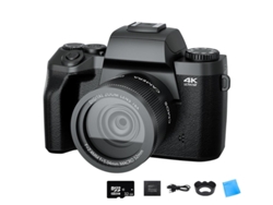 Cámara digital SZSMART W5 64MP 4K Lentes para profesionales Pantalla de 3 pulgadas Regalo de cumpleaños negro 32G