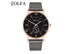 Reloj De Pulsera De Cuarzo Con Display Analógico Y Correa De Acero, Moda (negro+oro)