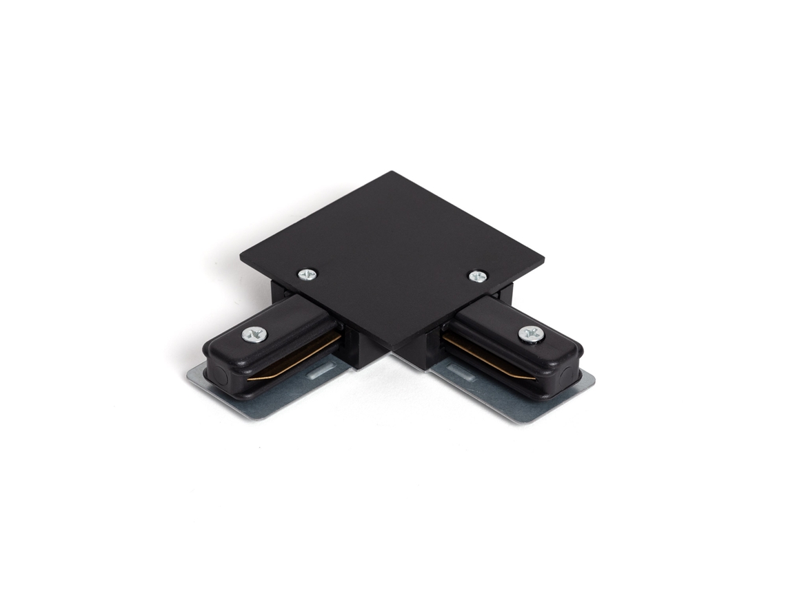 Conector tipo L para carril monofásico Borgia, aluminio negro, Ledkia