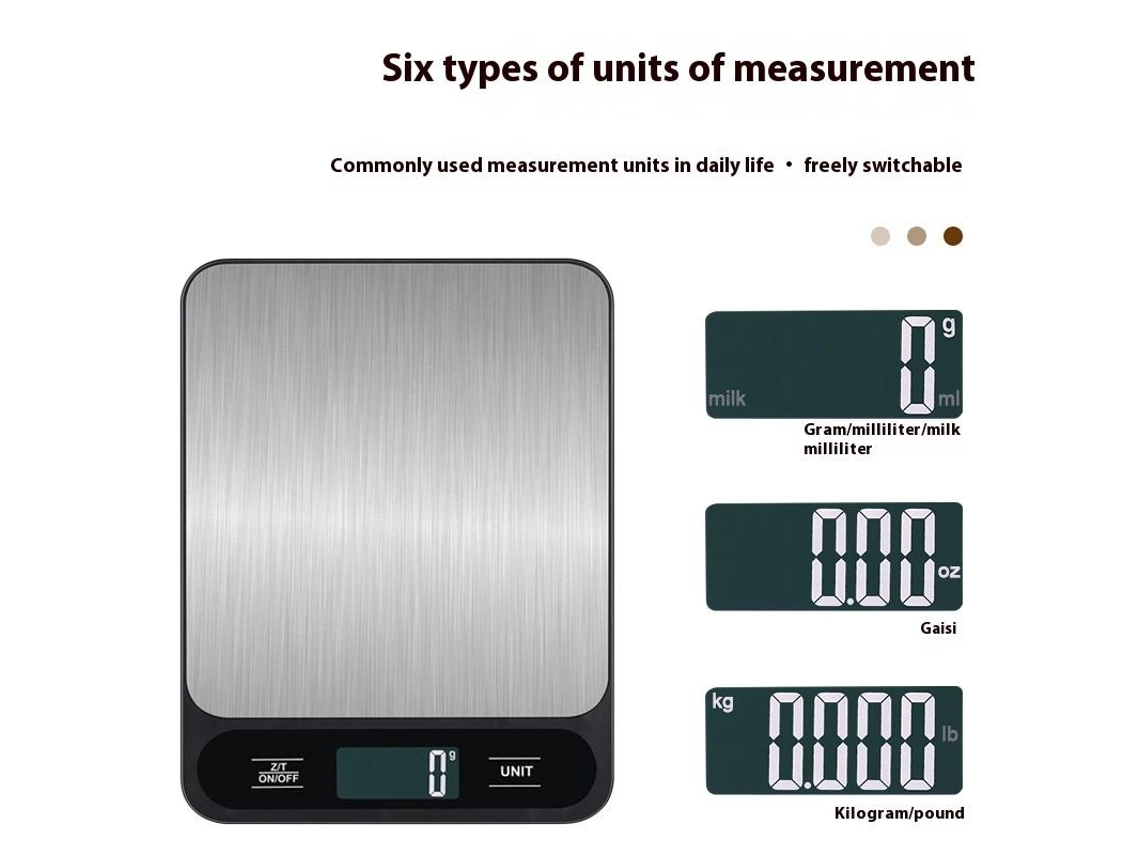 Báscula de cocina digital portátil con precisión en gramos, 5 kg/1 g, color negro (con batería recargable)