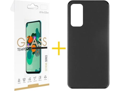 Kit Funda + Protector de Pantalla Huawei P Smart 2021 SKYHE Liso 1 Negro