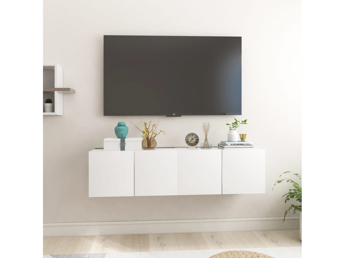 Estantería/Muebles de TV para Pared 2 Pzs 60X30X30 Cm Blanco