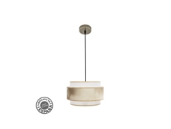 Colgante Nepal 3p 1xe27 Cuero/blanco/oro Regx30x30cm