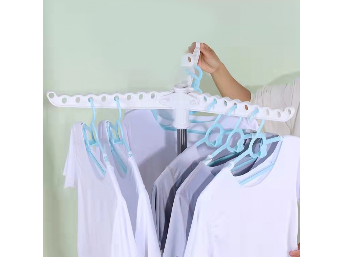 Tendedero plegable giratorio de 360º de acero inoxidable resistente, accesorios para lavandería