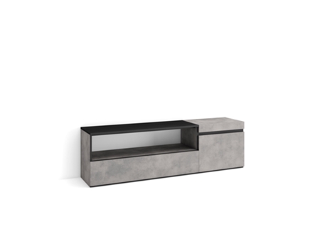 Mueble TV Televisión 150x45x35cm Para TV hasta 65 Con almacenamiento Cemento