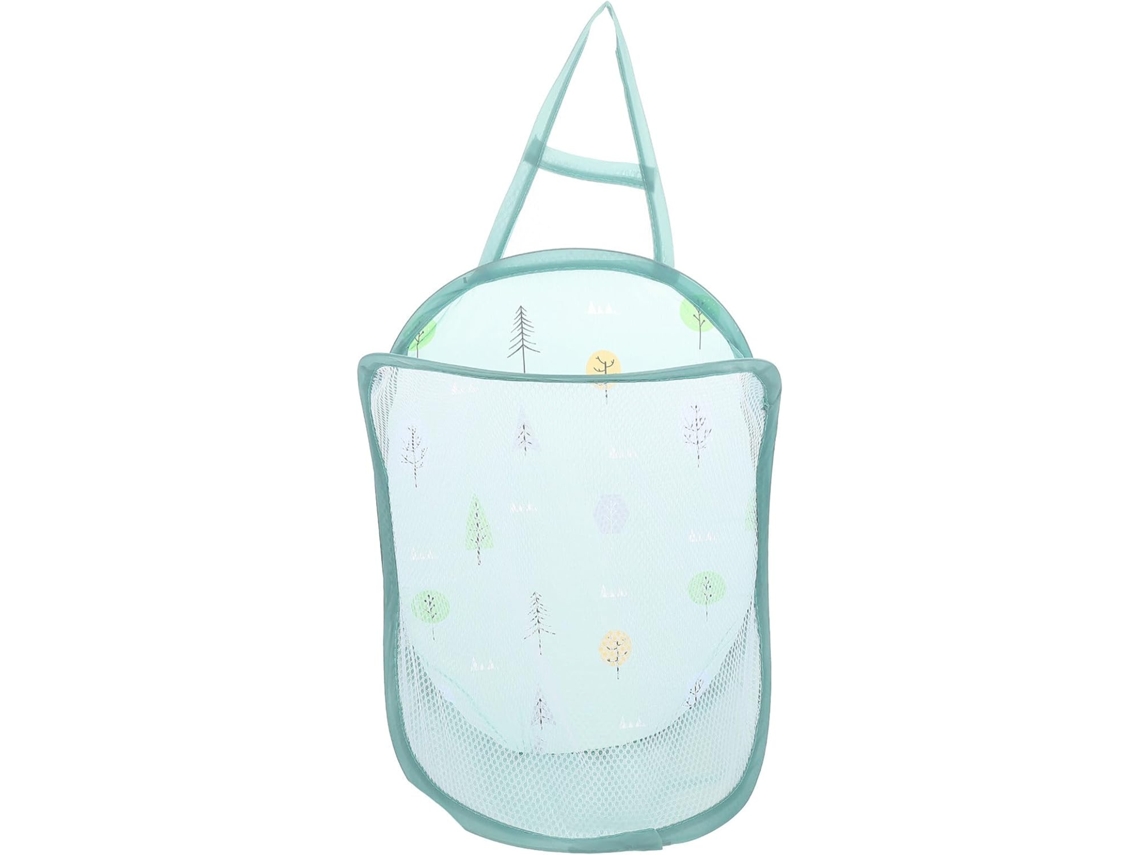 Cesta Lavandería Plegable Portátil Nailon Verde Colgar Guardar Juguetes Asa Ropa Casa