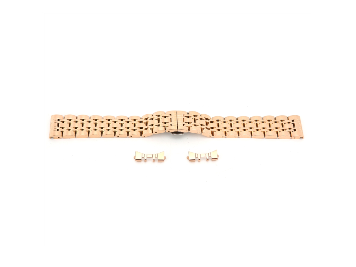 Pulsera De Reloj Acero Inoxidable 21mm Rosa Ajustable Para Reemplazo