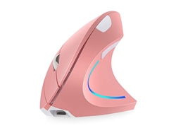 VEEKI Vertical Mouse, Right Handed 2.4Ghz Inalámbrico Ergonomic Rechargeable Vertical Mouse With 4 Adjustable Dpi 800/1200/1600/2400, 6 Buttons,Compatible With Pc, Desktop,Mac (Pink)