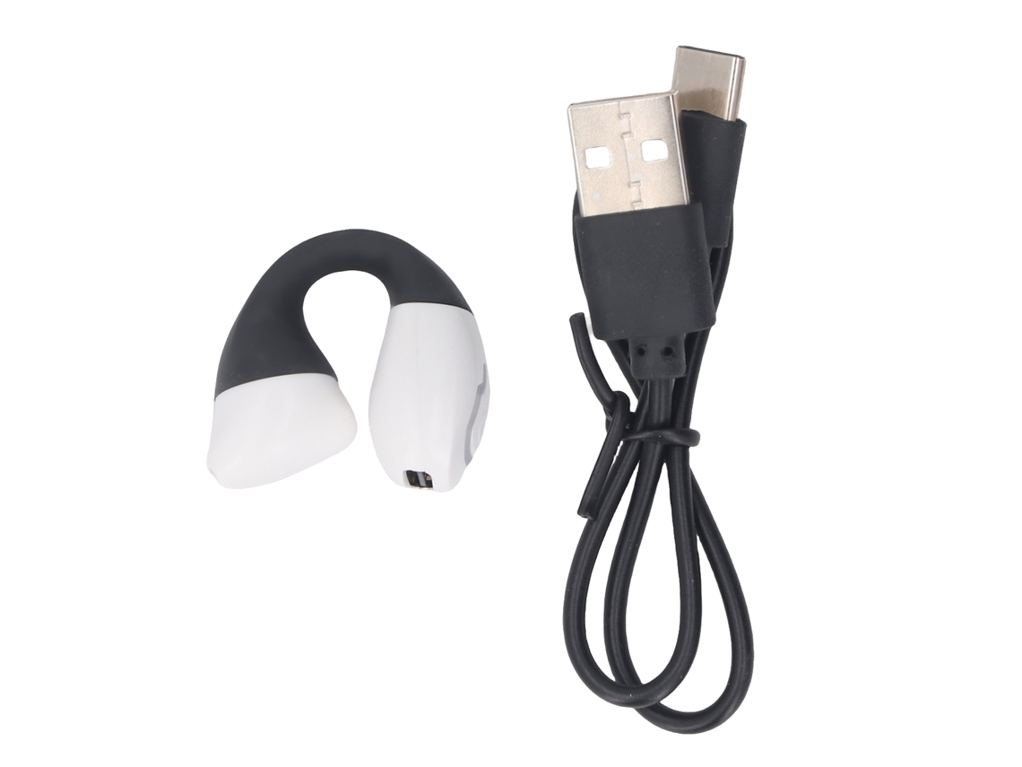 Fone de Ouvido Sem Fio LAXISCREED Bluetooth V5.4 com Clamp On e Ring Branco