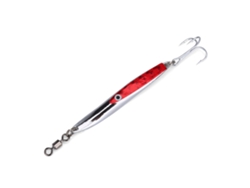 Cuchara Artificial De Metal Con Lentejuelas, Señuelo Tipo Jig Con Anzuelo, 3 Anzuelos, 28 G, Rojo