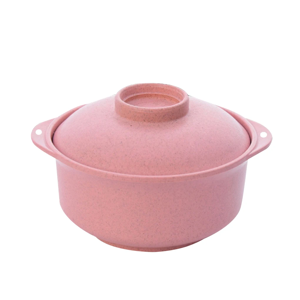 (rosa) Vaso Para Fideos Instantáneos Estilo Japonés Con Tapa, Hecho De Plástico Ecológico, Capacidad Menor A 1 Litro.