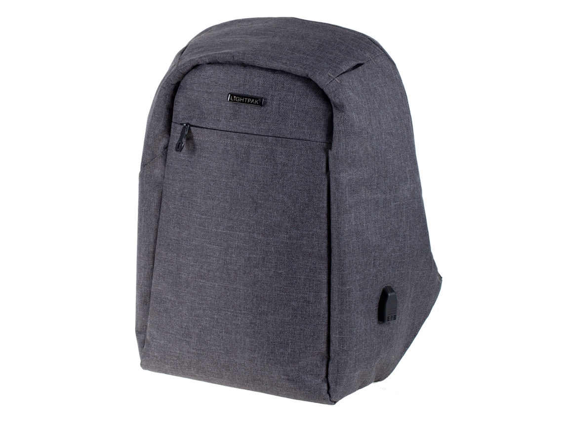 Mochila LIGHTPAK Safepak con Puerto de Carga Usb Gris