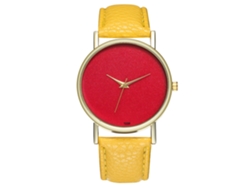 Reloj De Pulsera Analógico Redondo De Aleación Con Movimiento De Cuarzo: Moderno Y Elegante.