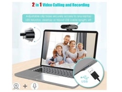 Cámara web 2K 2560x1440p, cámara para PC, video en línea, enseñanza en vivo, cámara web USB para transmisión, cámara web con micrófono, color negro Yizhood