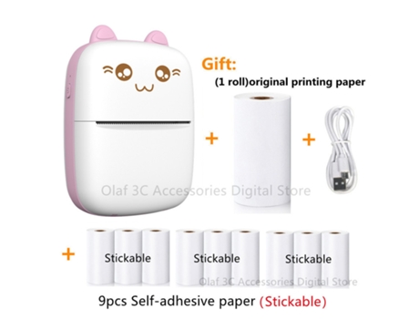 Mini impresora de etiquetas de gatos y osos, impresora térmica portátil de 200Dpi, impresión sin tinta, pegatinas de 57Mm para Ios y Android HHZ