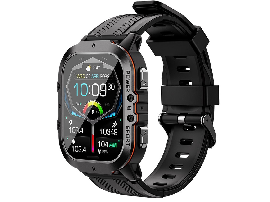 Reloj inteligente para hombre con pantalla AMOLED de 1,96", monitor de frecuencia cardíaca, 100 modos deportivos y rastreador de actividad para Android e iOS.