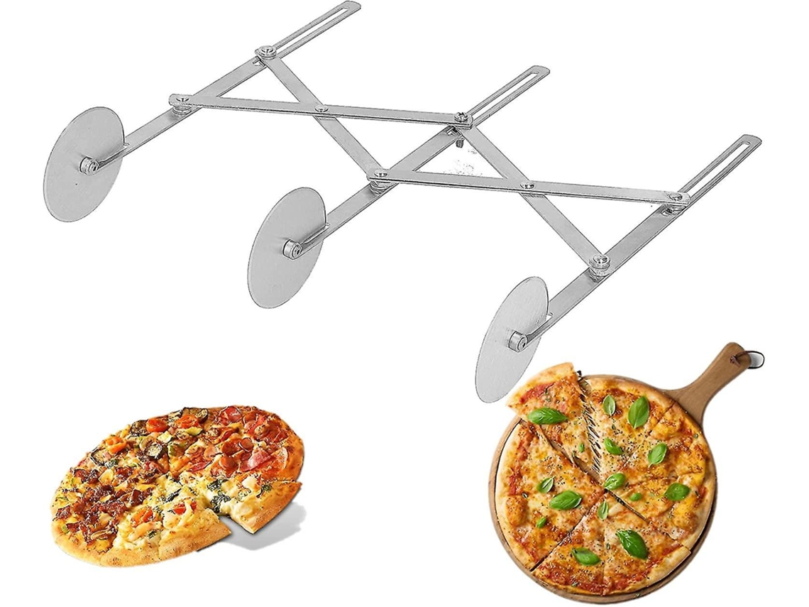 Cortador De Pizza Con Ruedas Ajustables 3/5/7, Acero Inoxidable Para Dough, Brownies Y Pasteles, Divisor De Pastelería Para Horneado 3 Ruedas
