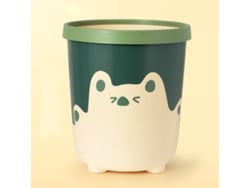 Papelera Baok con diseño de oso adorable, gran capacidad, color amarillo.