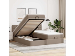 Syfax™ Estructura Cama Otomana Colchones Cappucino Cuero Sintético