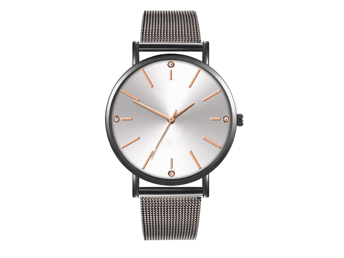 Reloj De Moda Para Hombre Y Mujer, Correa De Malla, Esfera Redonda, Cuarzo, Para Parejas (3)