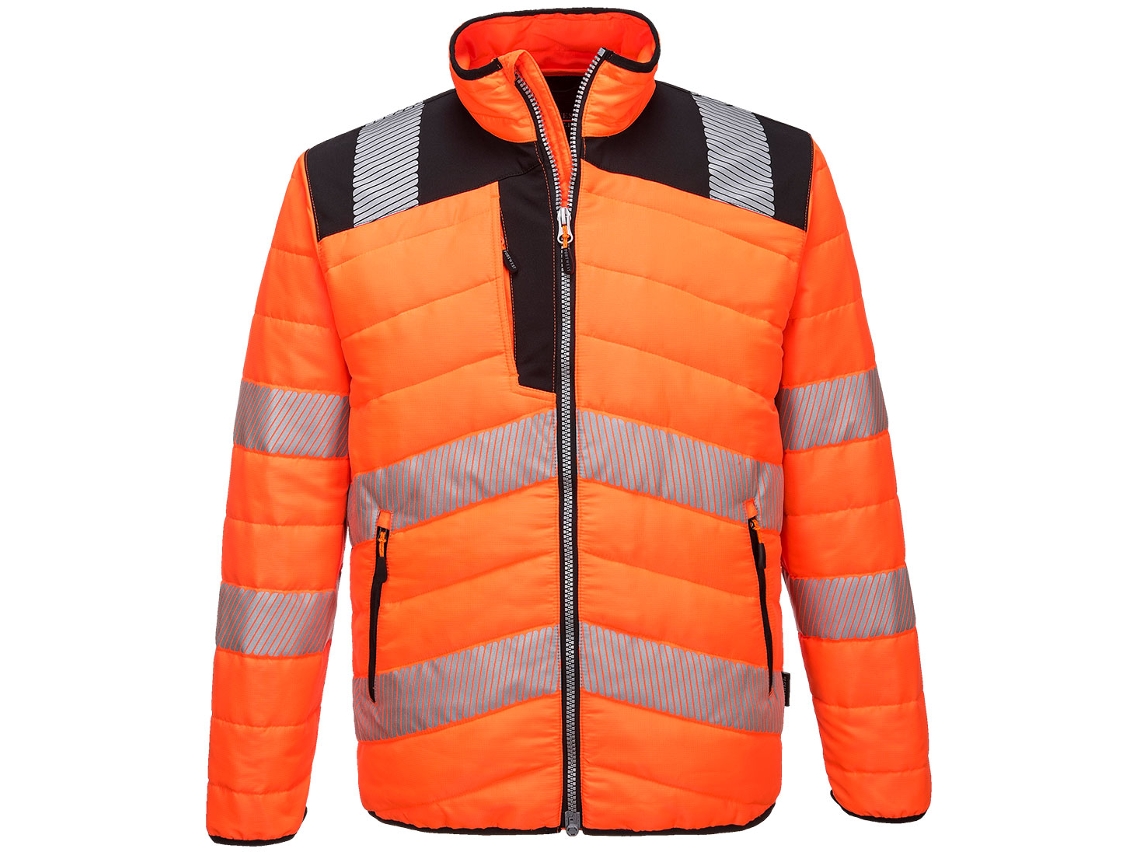 Chaqueta acolchada de alta visibilidad Portwest Pw3 Safety Comfort / Amarillo y negro / L
