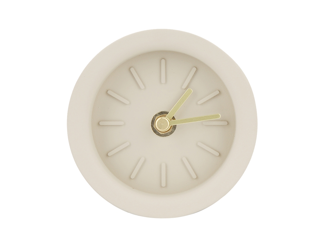 Reloj De Mesa Silencioso De Hormigón Con Alarma, Manecillas De Cobre, Diseño Nórdico Para El Hogar, Hotel, Oficina Y Viajes.