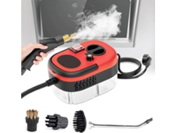 Limpiador A Vapor Portátil De 1200 Ml, 2500 W, Con 3 Cabezales De Cepillo Y Boquilla Curva Extendida (rojo) Chrui