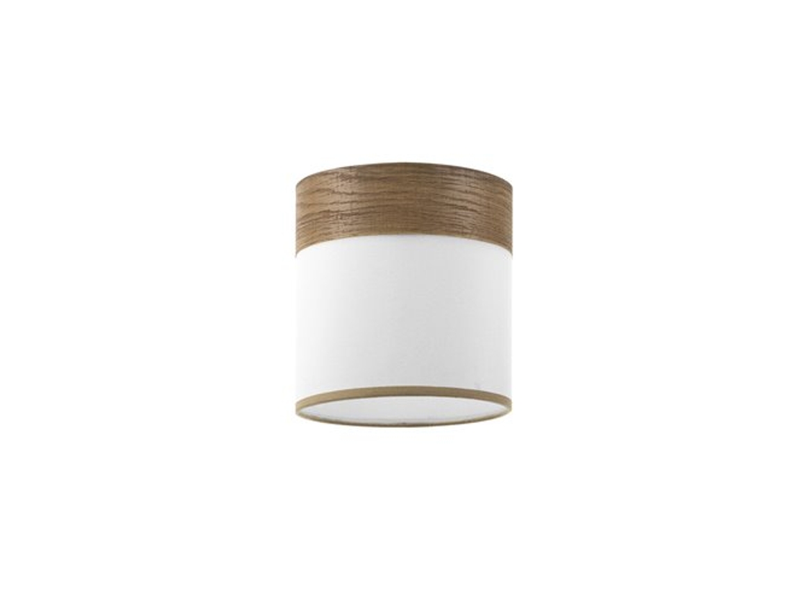 Pantalla Lámpara Cloe Blanca/madera Oscura E14 (ø14x14x14cm)