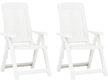 Conjunto 2 Silla de exterior VIDAXL Blanco Plástico (60x61x109 cm)