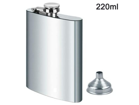 Juego de petaca de acero inoxidable con 200 ml a prueba de fugas petaca de licor de petaca de acero inoxidable con embudo y caja de regalo ZMDECQNA