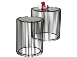 Mesa Auxiliar Wire Negro Juego2 Ø 44 cm