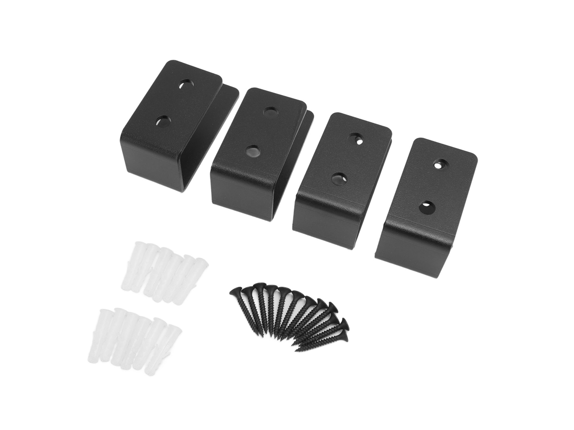 Barrera de acero resistente para puertas, marca reconocida para seguridad.