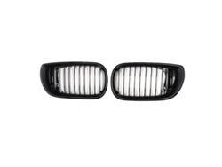 Parrilla delantera, plástico ABS resistente, compatible con vehículos de lujo serie E46, negro brillante OEM