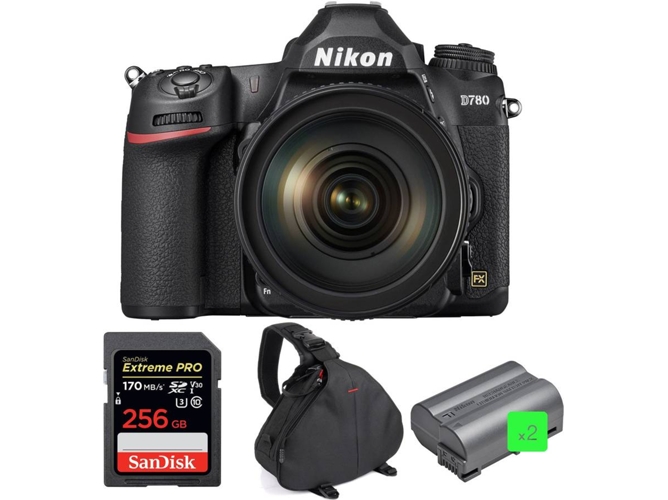 Kit Cámara Mirrorless NIKON Nikon D780 + 24-120mm f/4G ED VR + SanDisk 256GB + 2 Nikon EN-EL15b + Bolsa