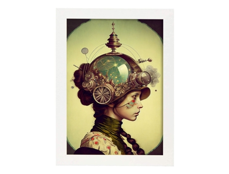 NACNIC Poster Trenzas En Estilo Surrealismo Cinematográfico Ilustraciones y Grabados de Historieta Abstracta y Artística A4 Marcos Blancos
