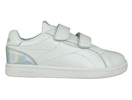 Zapatillas Casual Niños Reebok Royal Complete Clean Velcro Blanco Plata