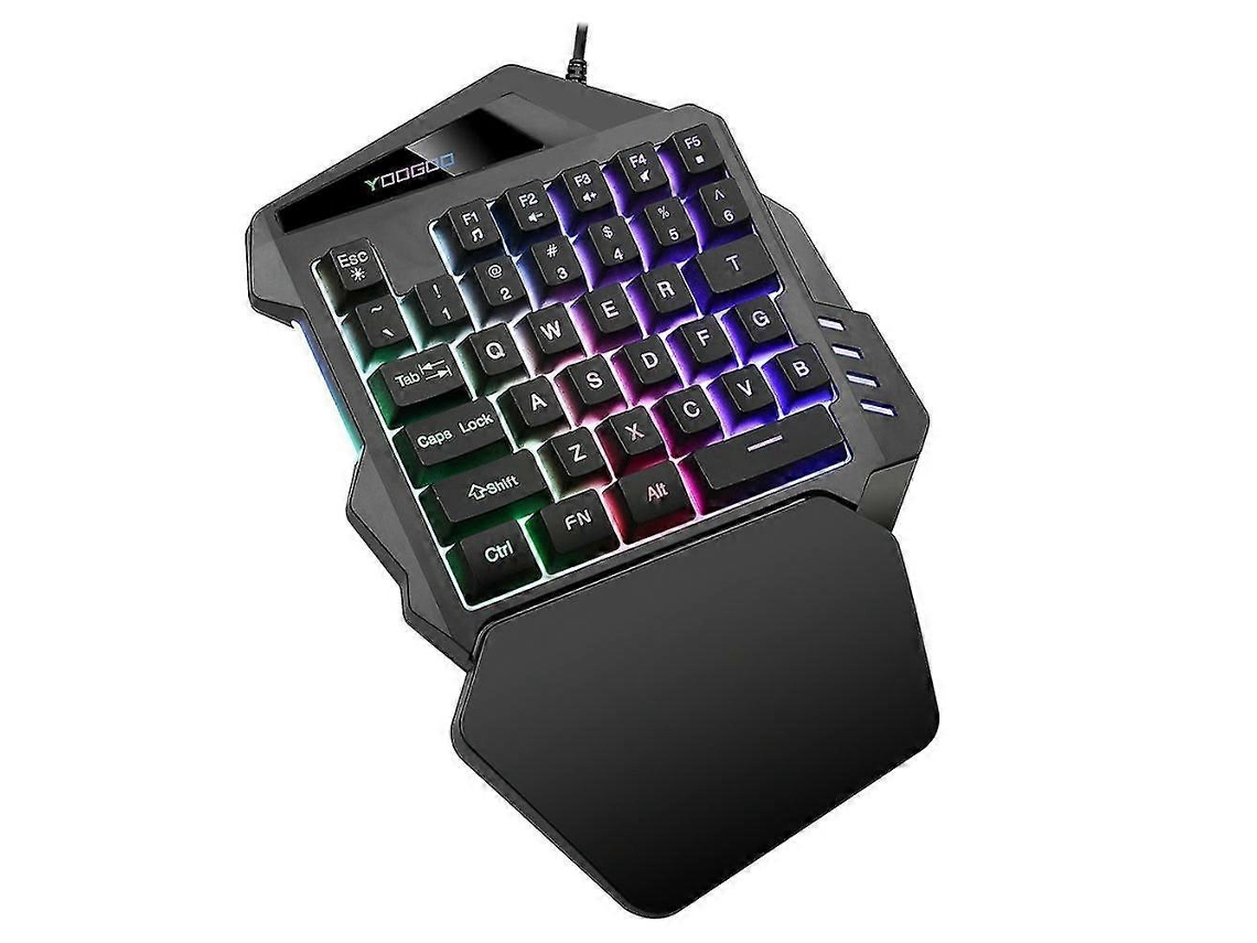 Teclado para juegos de una mano, mini teclado de membrana, teclado profesional ultrafino con cable para jugadores de PC Everley891