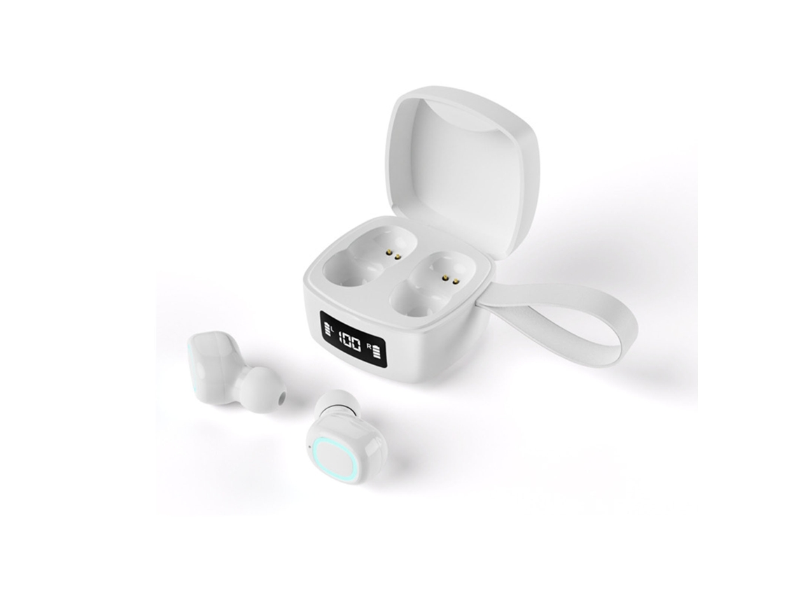Auriculares Inalámbricos Bluetooth Con Cancelación De Ruido, Pantalla Digital Y Modo Deportivo - Blanco
