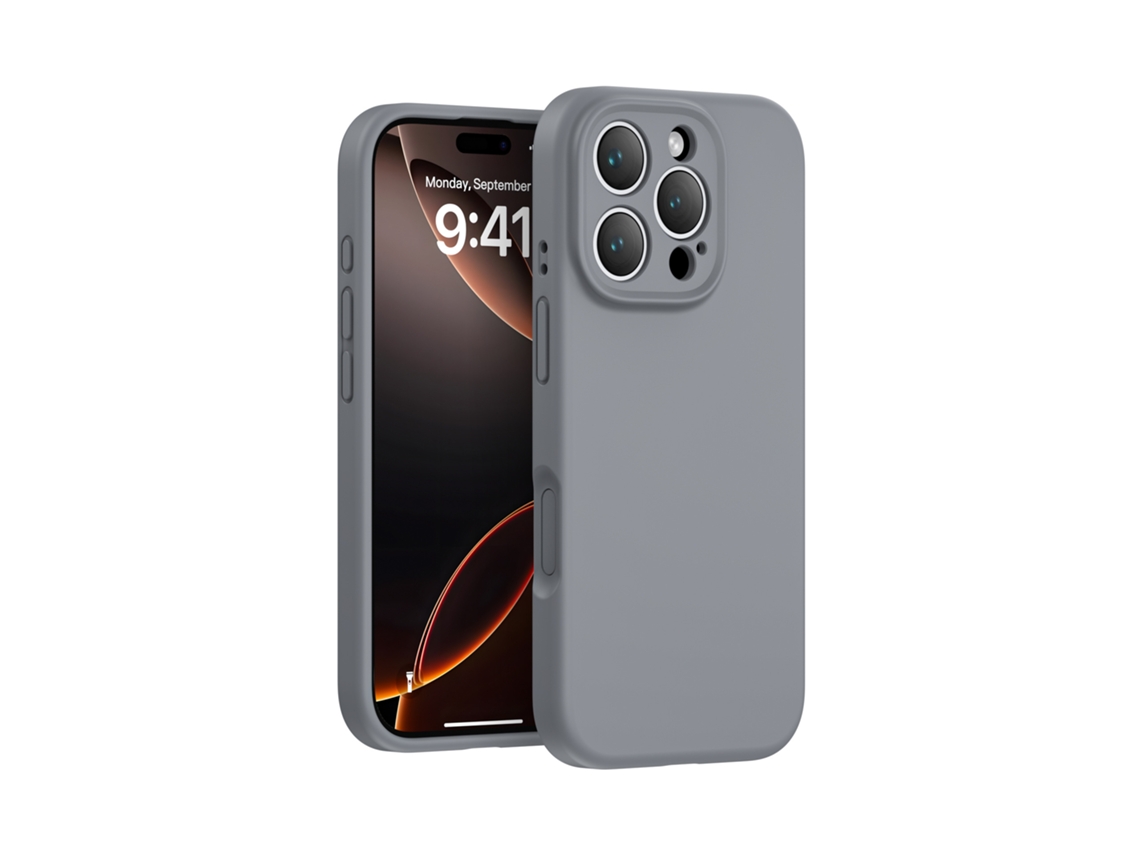 (gris Carbón, Iphone 16 Plus) Funda De Silicona Líquida Para Iphone, Color Sólido, Funda Protectora De Una Sola Pieza Con Cobertura Total.