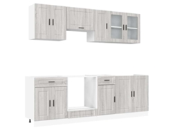Juego de gabinetes de cocina Kalmar Sonoma Grey (8 piezas) EXCLUSIVO DE LA CASA