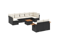 Maison Exclusive - Set De Sofás De Jardín 10 Pzas Cojines Ratán Sintético Negro