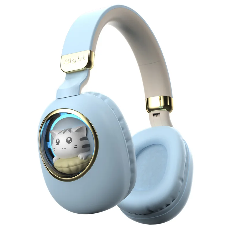Auriculares Inalámbricos Bluetooth (azules) Con Batería De Larga Duración.