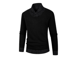 2026-jersey Casual De Manga Larga Con Bloques De Color Para Hombres Cuello V Pullover De Punto