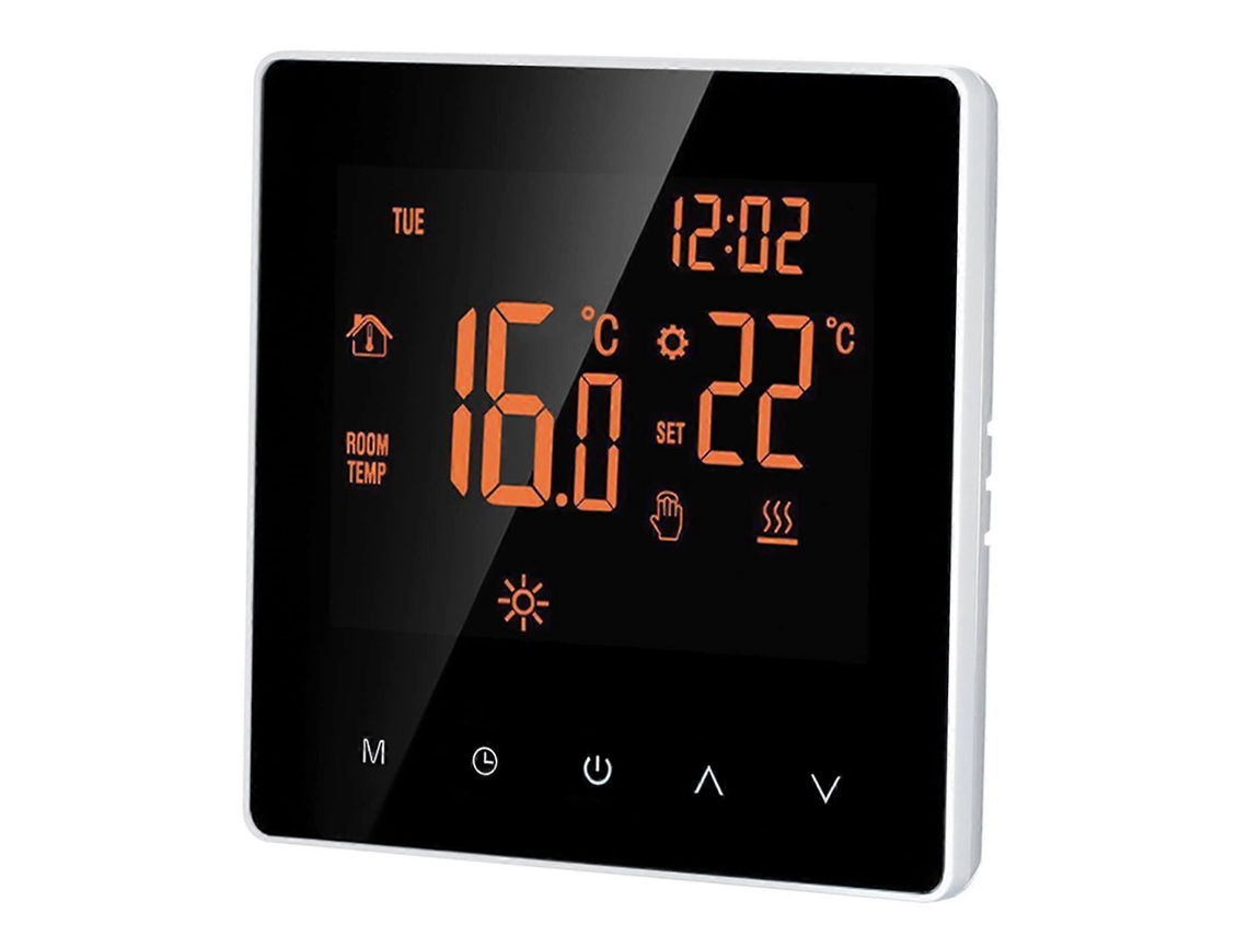 Termostato Digital 16a Con Pantalla Lcd Tactil Programable Para Calefacción Eléctrica Hogar Colegio Naranja