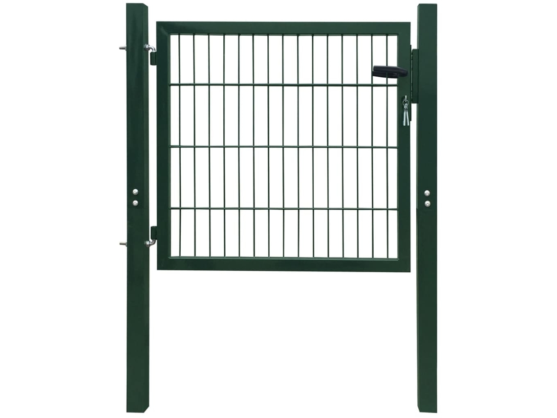 Puerta De Vallado De Acero Verde 105x150 Cm