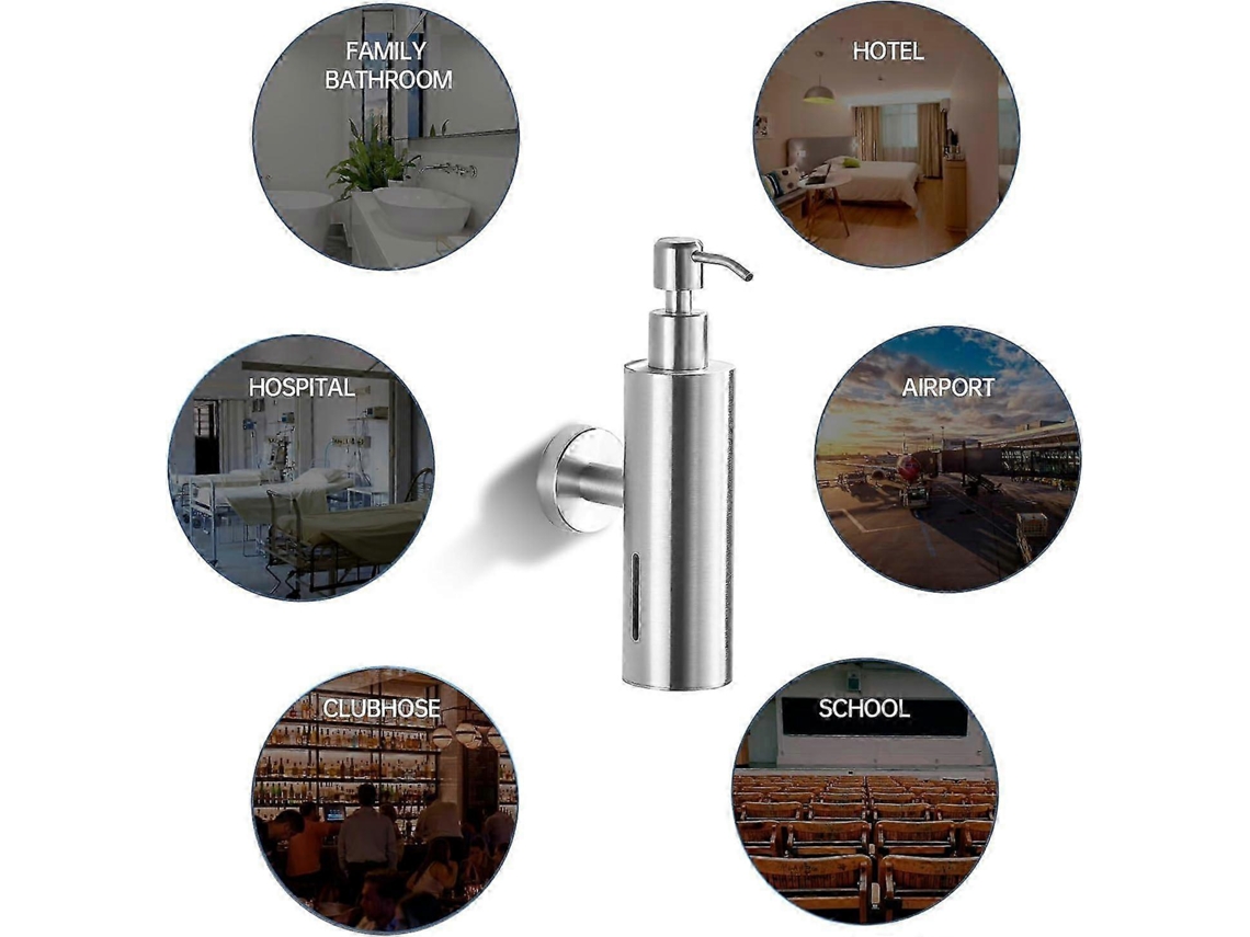 Dispensador de jabón de pared Rosewell de acero inoxidable y níquel cepillado para baño y cocina