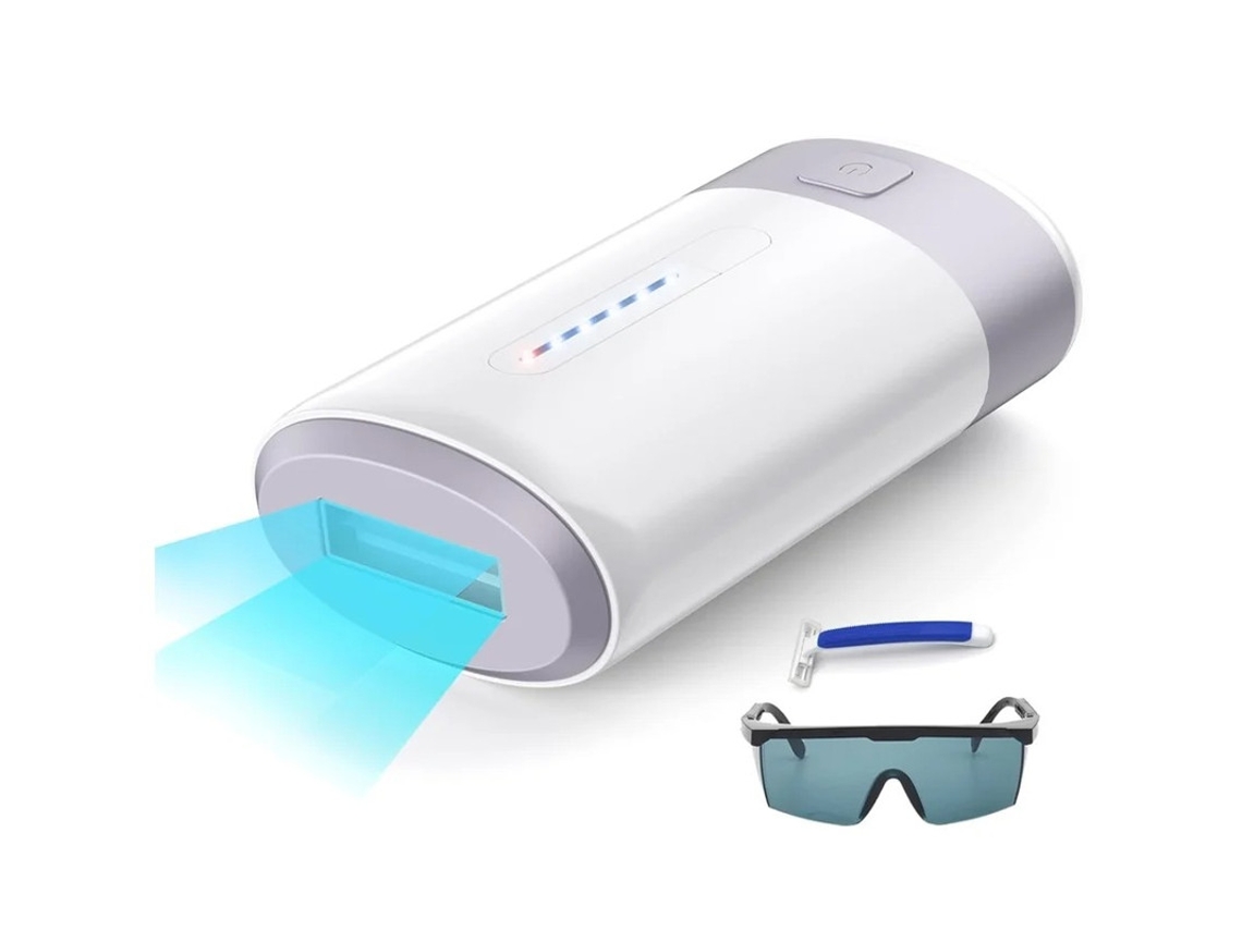 Dispositivo de depilación láser IPL para uso doméstico, 5 velocidades, mini depilación con cable indolora Yizhood (blanco)