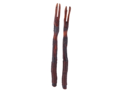 2 Tenedores De Fruta De Madera De Laurel - Negros Con Mango De Alambre Entrelazado Para Cocina Y Hogar