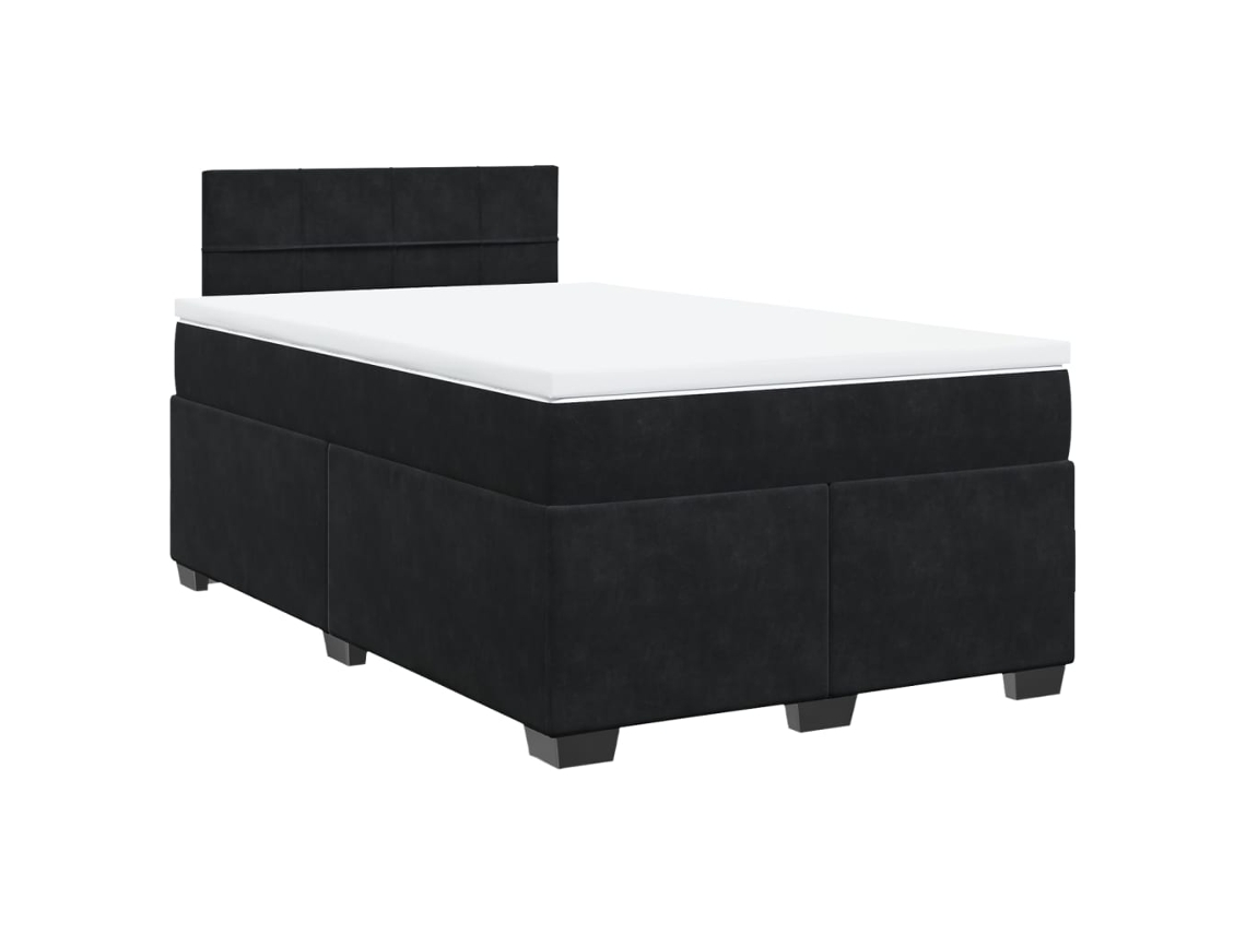 Maison Exclusive - Cama Box Spring Con Colchón Terciopelo Negro 120x200 Cm